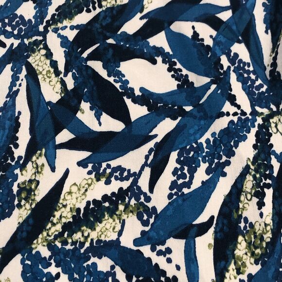 Zac & Rachel Pull-on Ankle Pants Womens 20W Blue Tropical AOP Resortwear Travel - Picture 3 of 5